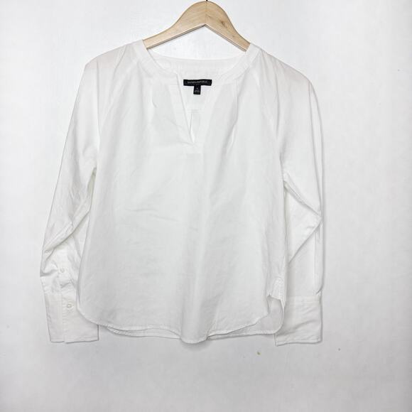 BANANA REPUBLIC Poplin Popover Blouse - Picture 1 of 3